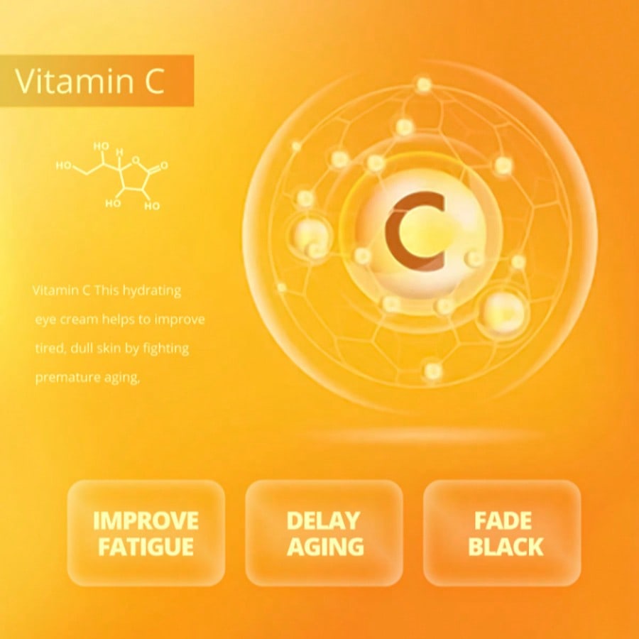 1PC Turmeric VC Booster Eye Cream,Brighten Dull Eyes,Fades Wrinkles,Reduce Dark Circles,Improve Tire