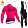 Winter Cycling Jersey Set 2025 Men's Long Sleeve Mountain Bike Cycling Clothing Fleece Warm MTB Bicycle Clothes Wear Suit