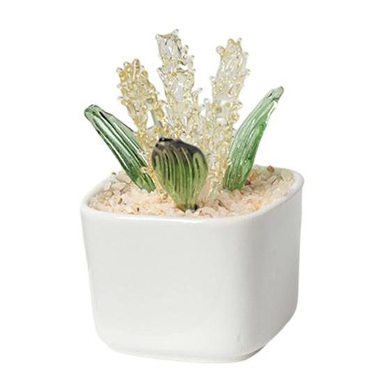 Artificial Potted Plant Handmade Colored Glaze Lavender Potted Plant