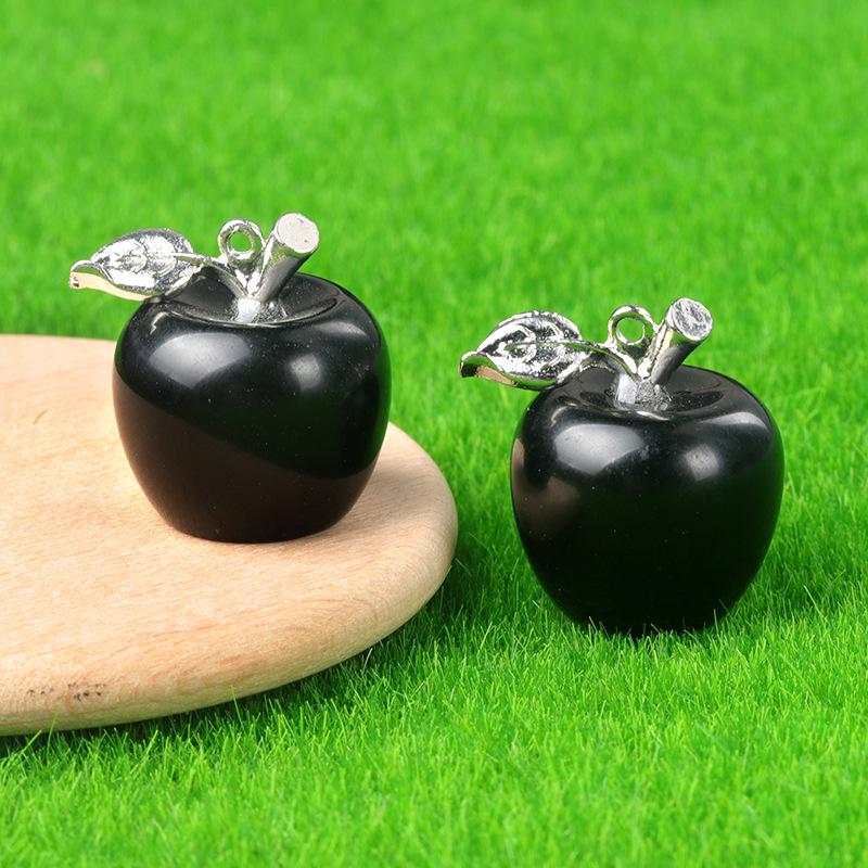 Natural Semi Precious Stone Crystal Mini Apple Pendant for DIY Pendant Thanksgiving Gifts Room Office Decoration Collectibles