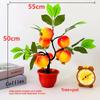 Eight Large Pomegranate Plastic Simulated Fruit Potted Decorations With Pot