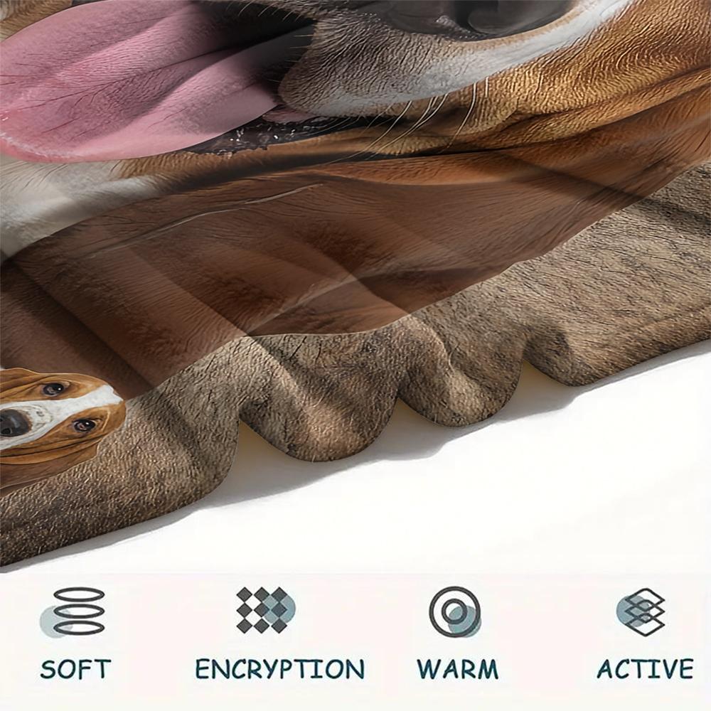 1 pièce Couverture en flanelle avec imprimé Basset Hound, Haute qualité Confortable pour toutes les saisons, Décoration intérieure, Chaleur et Confort, Parfait pour les cadeaux