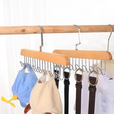 Porta Abiti in Legno Massello a 8 Ganci Stendino Multifunzionale per Appendere Cinture Cappelli Gilet Biancheria Intima Sciarpe di Seta Oggetti Domestici