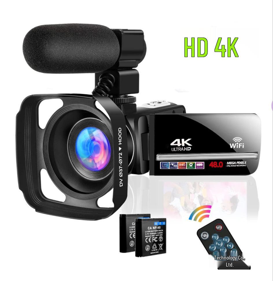 4K HD Digital Camcorder with 48MP, Microphone, Touchscreen & WiFi