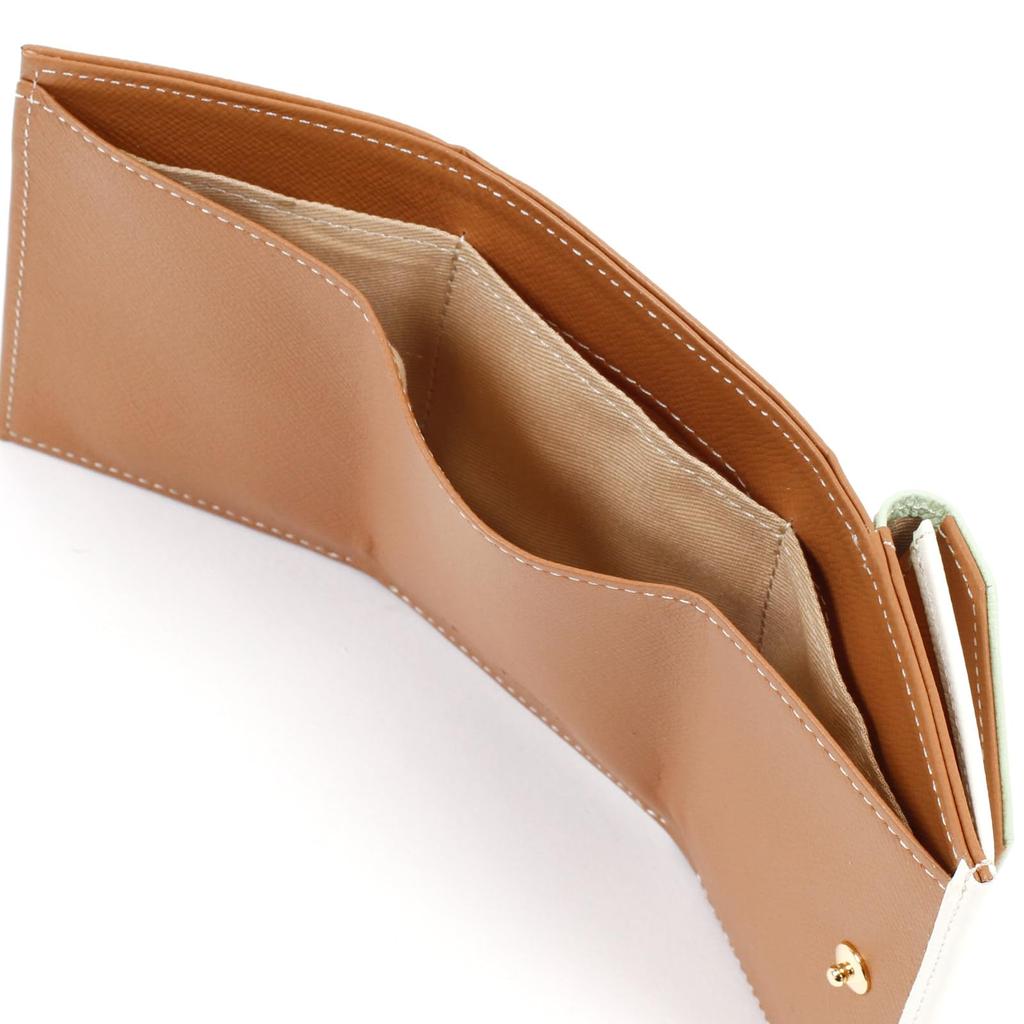 wallet PH0786 green 61311 [Kitamura] 3-color tri-fold camel/light [brown]