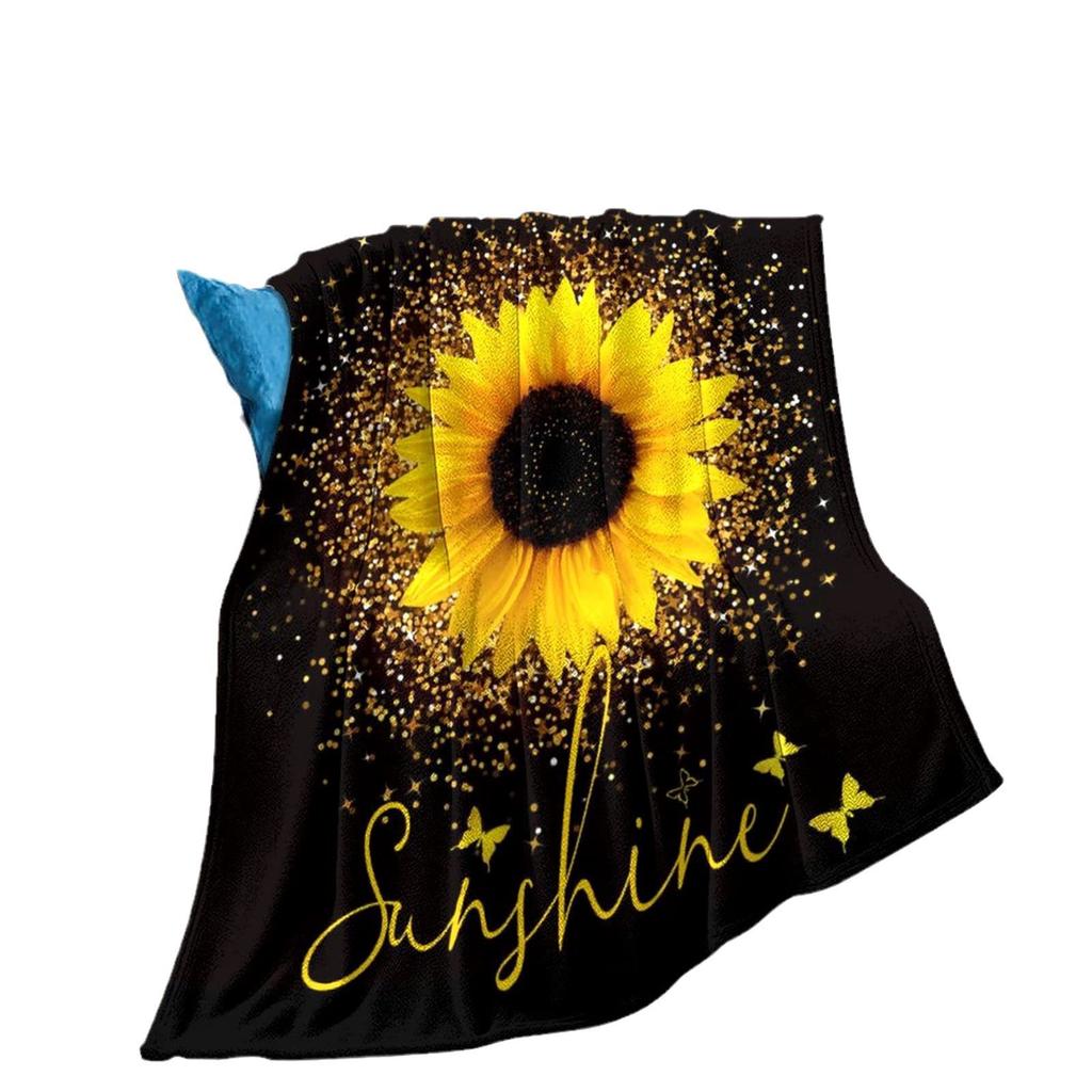 Sunflower Blanket Beautiful Sunflower Blanket Soft Flannel Lightweight Blanket Sofa Bedroom Decorative Blanket