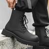 big size men casual original leather boots black stylish autumn winter shoes cowboy platform boot cool high motorcycle botas man