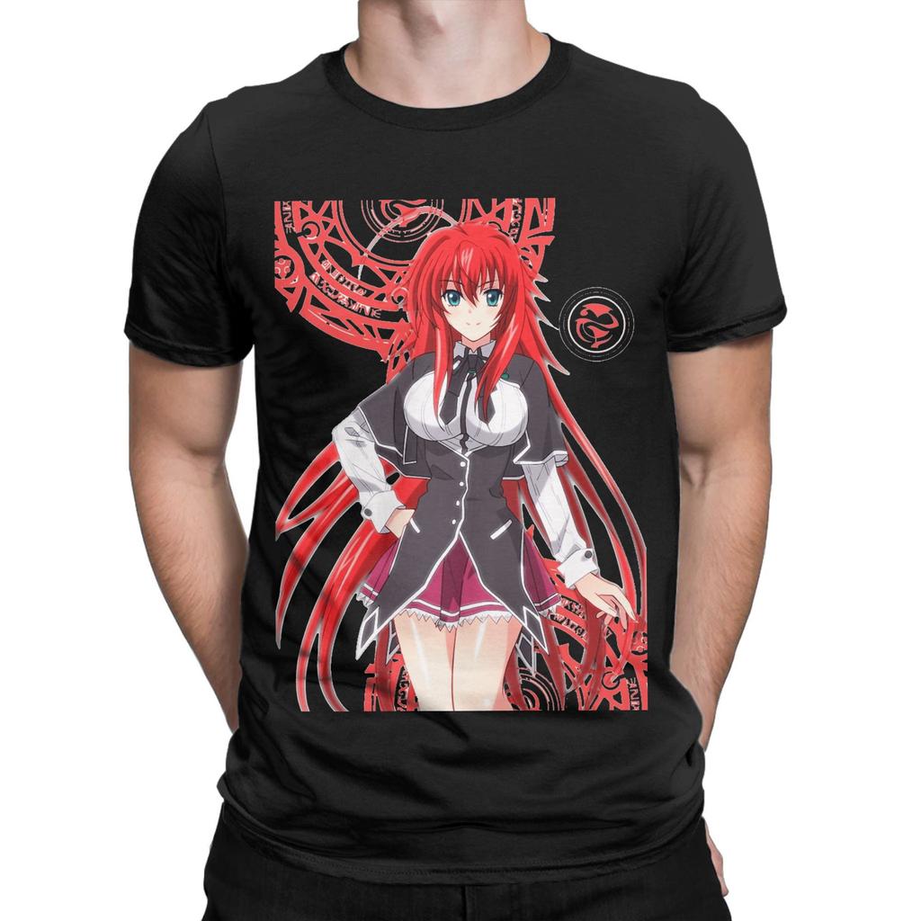 Rias Gremory T Shirt Beach High School DxD  100 Cotton T-Shirts For Men's Hip Hop Casual Tee Shirt Short Sleeve Y2K Fun Top Tees
