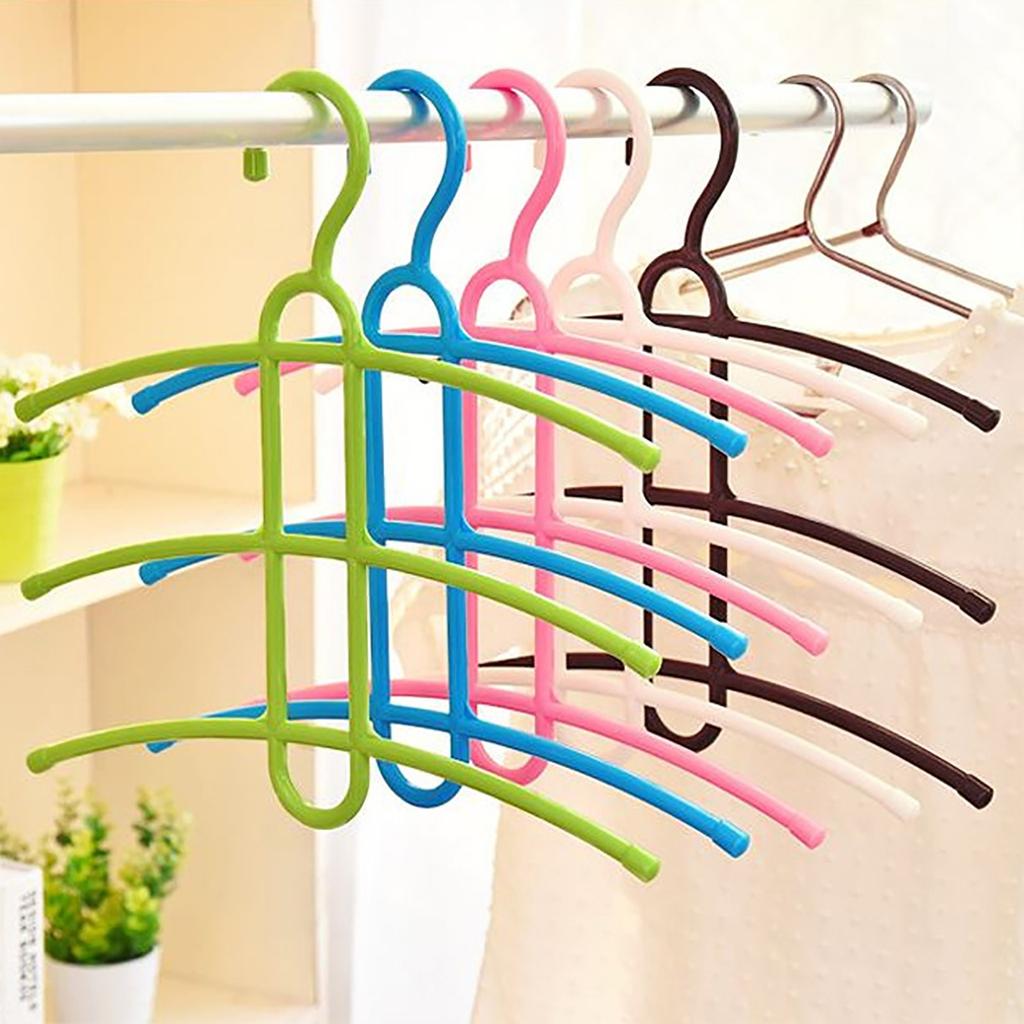 1pcs Multiple Shirt Hanger Holder Space Saving Plastic Non Slip Clothes Closet Organizer For Coat Jacket Pants Dress Scarf Dorm