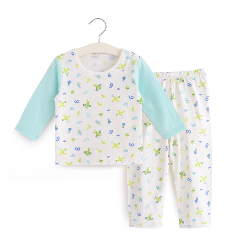 Pure Cotton Baby Pajama and Underwear Set: Thin Long Sleeve AC Suit for Summer Home Wear