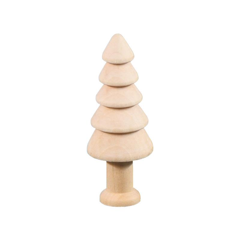 Unfinished Wooden Miniature Tree Painted Crafts Peg Dolls Wood Ornaments DIY Round Corners Kids Toy Mushroom Ornaments