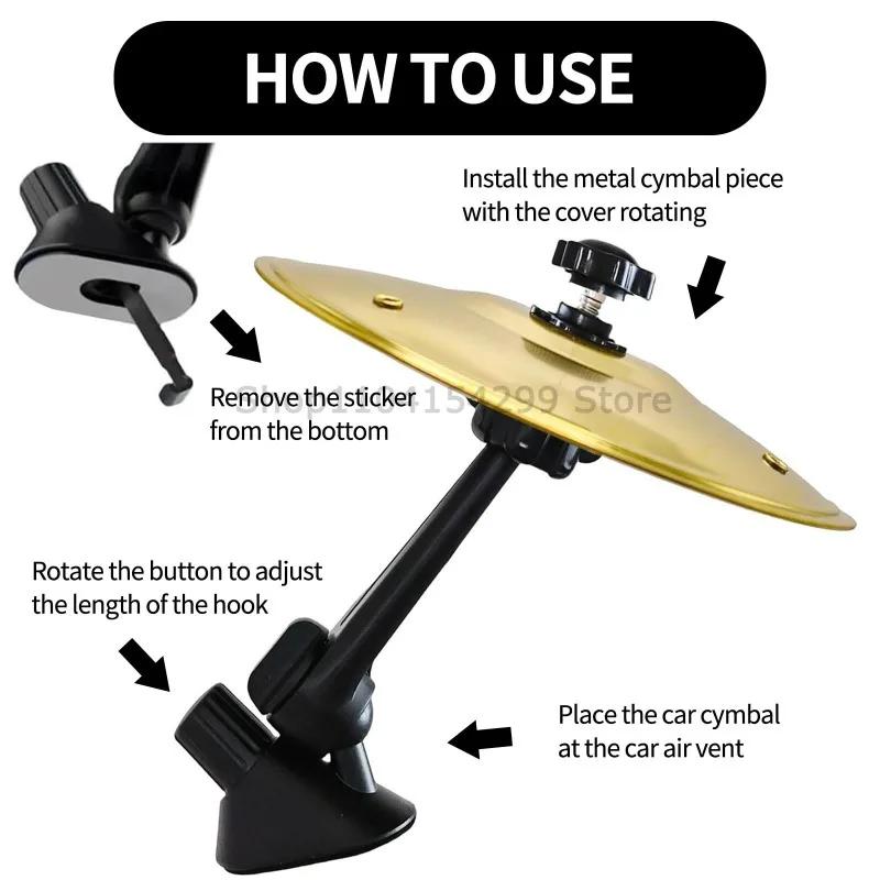 Car Drum Cymbals Air Vent Clip Auto Musical Instrument AC Air Outlet Ornament Automotive Interior Decoration Car Accessories