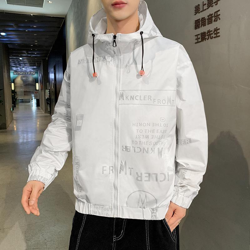 Men's Korean Style Trendy Windbreaker: Loose Fit, Plus Size, Casual Spring/Autumn Workwear Jacket.