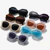 New Fashion Irregular Large Frame White Sunglasses Men's and Women's Brand Candy Color Glasses UV400 Eyewear Outdoor Goggles