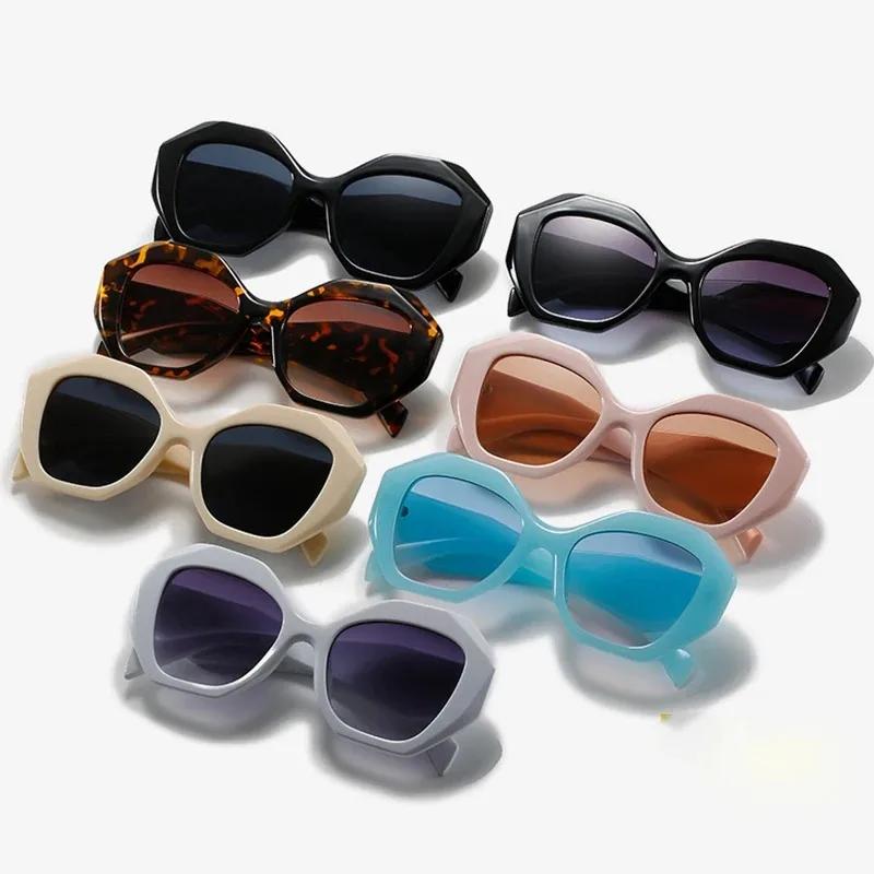 New Fashion Irregular Large Frame White Sunglasses Men's and Women's Brand Candy Color Glasses UV400 Eyewear Outdoor Goggles