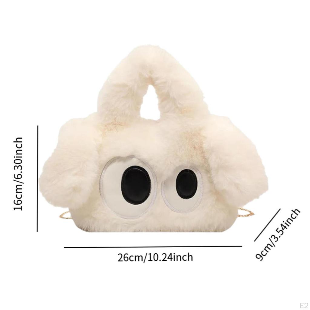 Furry Tote Bag Adorable Large Capacity Comfortable Top Handle Purse Holiday Gift
