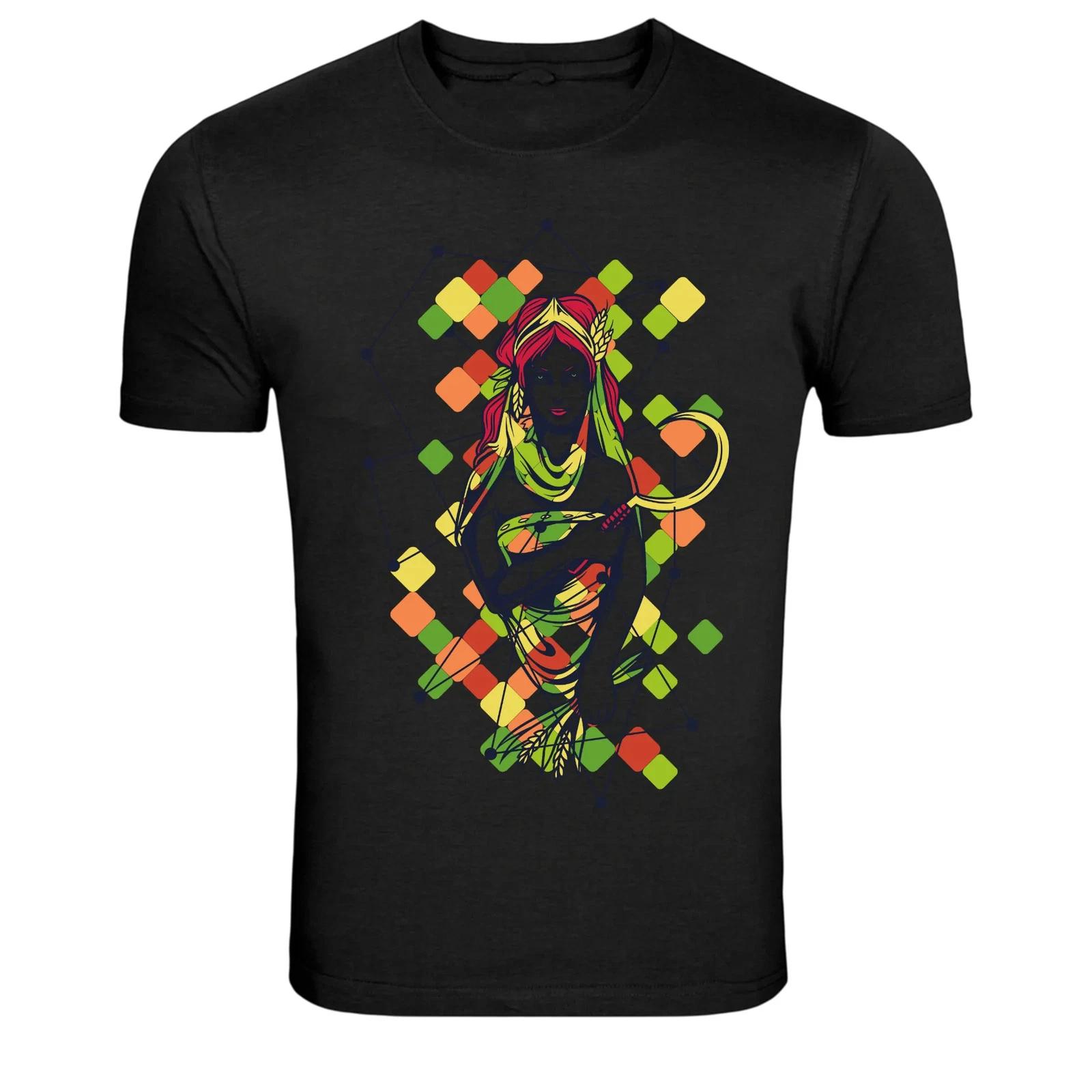 African Warrior Woman Graphic T-Shirt Tribal Art Culture Style Tee M