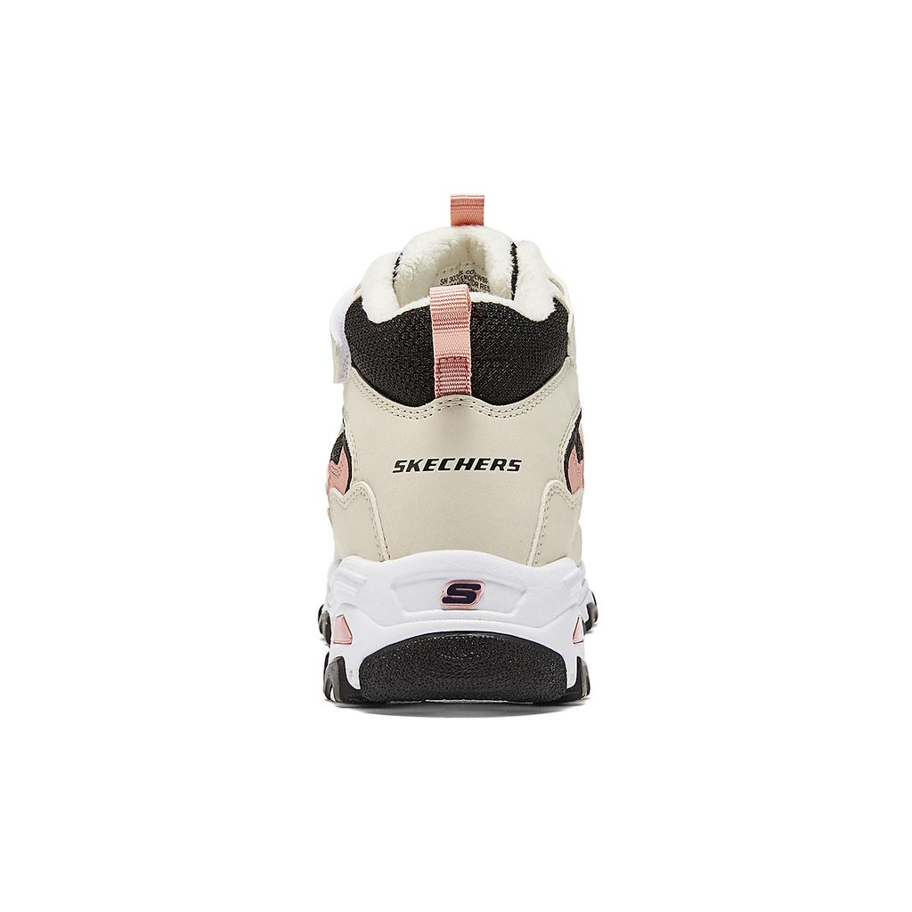 Skechers Kids Girls Versatile Non-Slip Warm High-Top Casual Shoes Kids Sneakers Beige 303952L-WBPK