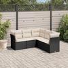 VidaXL Garden Lounge Set 5 Pcs with Cushions Black Wicker 3217616