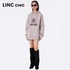Jinyujie Women's Relaxed Fit Long-Staple Cotton Hooded Sweatshirt