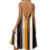 Damen-Rückenfreies Spaghettiträger-Kleid, Ärmelloses Dünn-Träger-Fließendes Strandurlaub-Kurzkleid, Mit Rückenband.