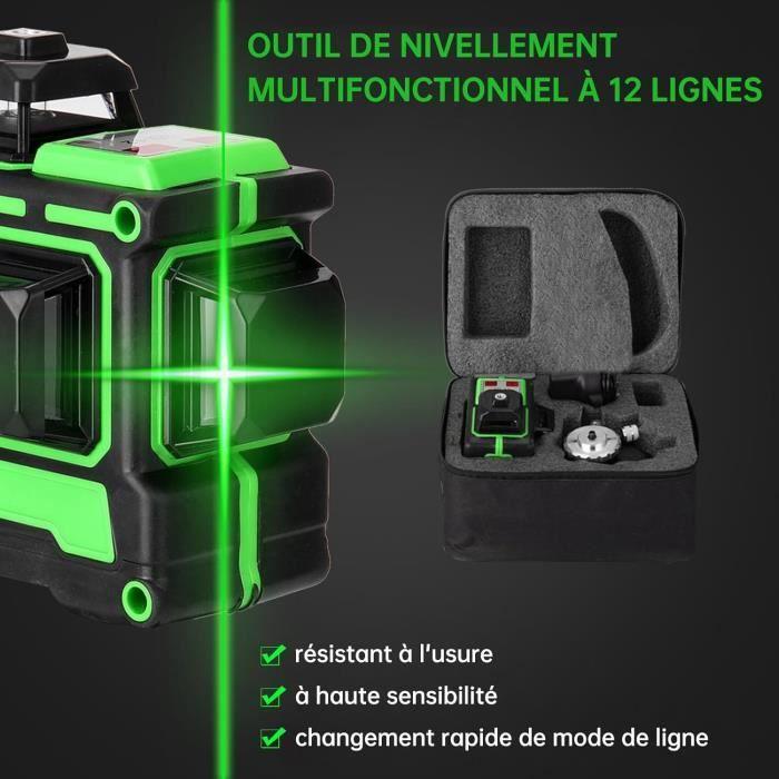 Niveau Laser - Geevorks - 3x360° - Autonivelant - 12 Lignes - Précision 3 Mm