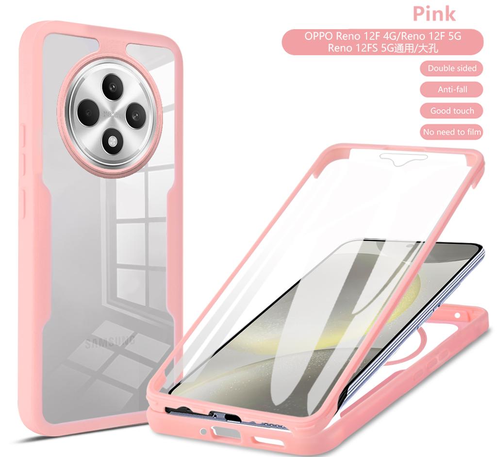 Nárazuvzdorný 360 Průhledný Kryt pro OPPO Reno 12 Pro Reno12 Reno 12F 12 F FS 12FS Reno12F Kryt Ochrana Objektivu Fotoaparátu a Displeje Celková Ochrana