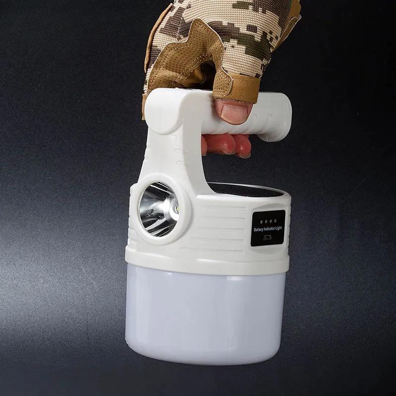 LED Solar Camping Lamp Bulbs Powerful Rechargeable Flashlight Outdoor Emergency Fishing Portable Lanterns Night Light