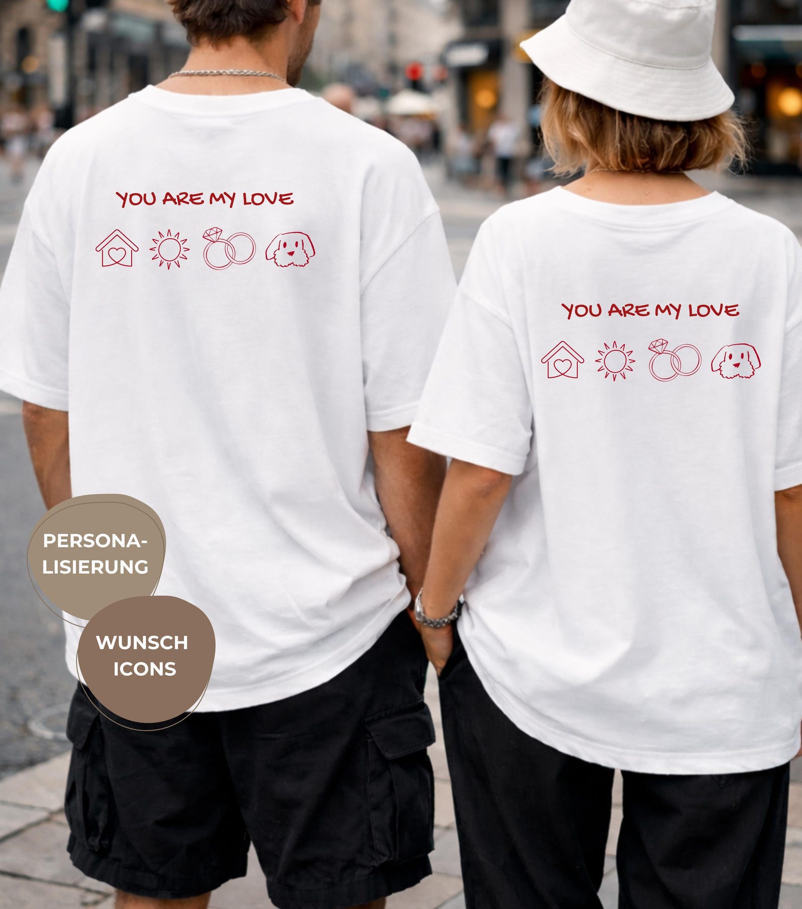 Personalized Valentine s Day T-shirt, Our History as Icons, Gift Idea for Couples, Minimalist Couple T-shirt L