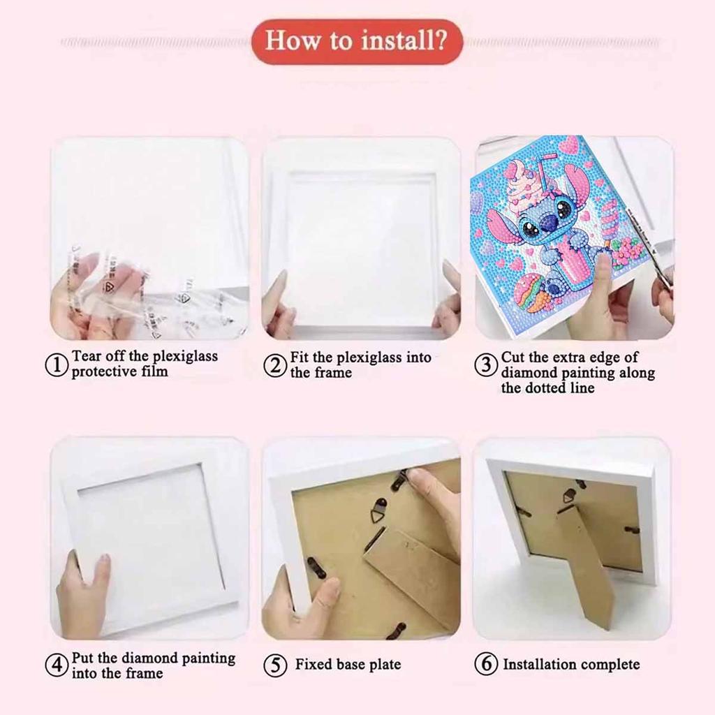 DIY Diamond Painting Kit with Frame,Stitch Full Circle Mosaic 5D DIY Cross Stitch Kit Home Decoration with Frame, Handicraft Hobby Collection