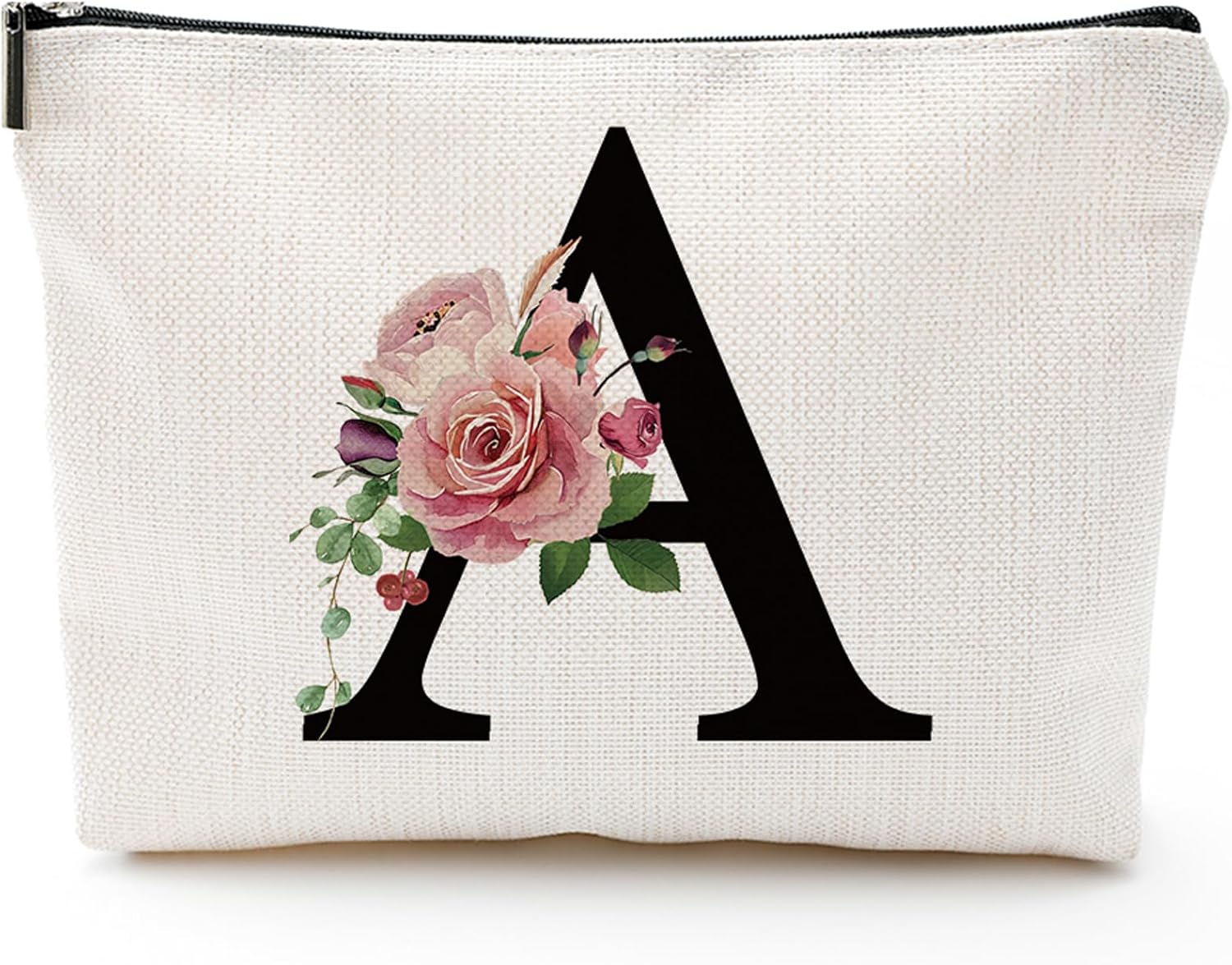 

A Z Personalized Letter Makeup Bag Monogrammed Bridesmaid Gifts Presents Cosmetic Bag Portable Storage Organizer Pouch Travel