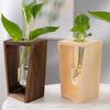 Simple Nordic Hydroponic Green Plant Vase Test Tube Wooden Frame Flower Arrangement Decorative Vase Tabletop Plants Home Decor