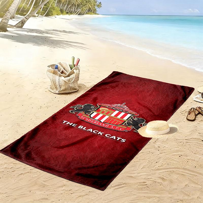 Asciugamano da Spiaggia con Stampa del Logo del Sunderland Association Football Club, Asciugamano Grande Morbido Asciugatura Rapida per Spiaggia Campeggio Nuoto