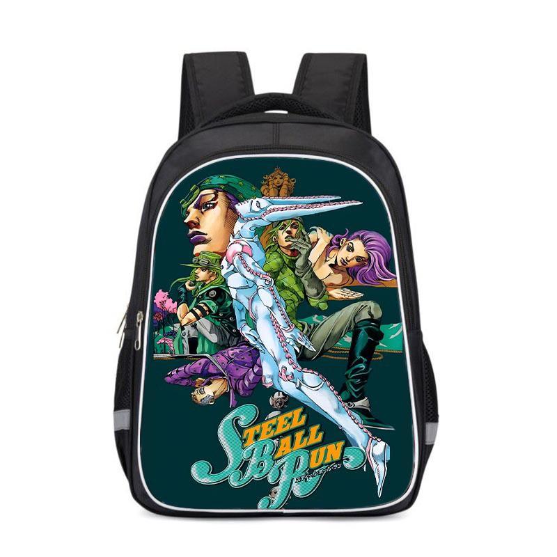 Zaino Scolastico per Bambini JoJo's Bizarre Adventure Borsa Cartoon Anime Ragazzi Ragazze 3-4 Elementare Leggero Ergonomico Tessuto Oxford