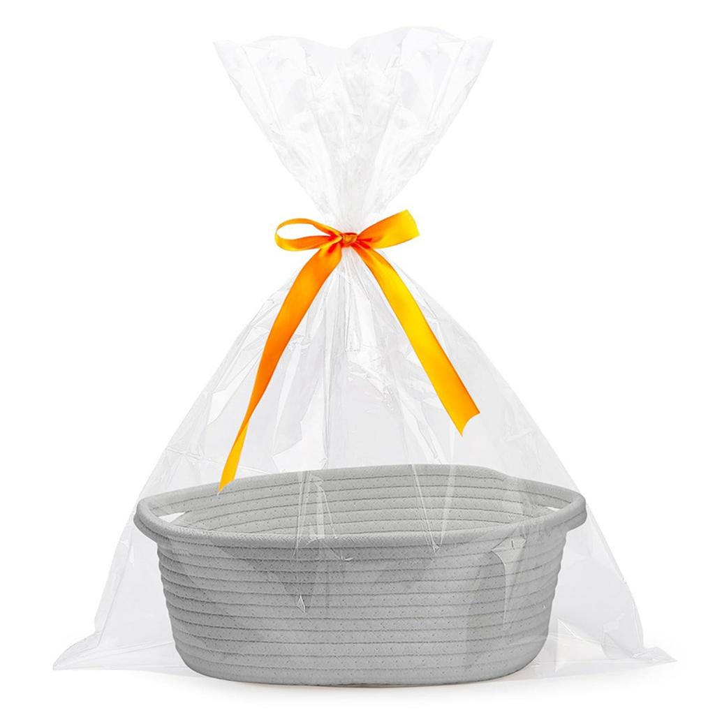 Spacious Woven Storage Basket With Durable Cotton Rope And Elegant Handle Woven Storage Holder For Home Organization