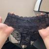 Sweet Bow Lace Flower Panties Transparent Low Waist French Style Briefs Lace Mesh Briefs Lady