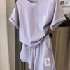 Loose Short-sleeved T-shirt Casual Shorts Sports Print Letter Casual Two-piece Suit