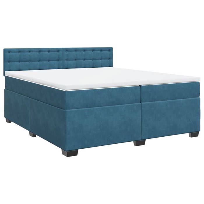Maison Exclusive - Sommier à lattes de lit et matelas Bleu 200x200 cm velours