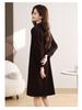 Women's Spring/Autumn Corduroy Long Sleeve Shirt Dress - Slimming, Age-Reducing Fit