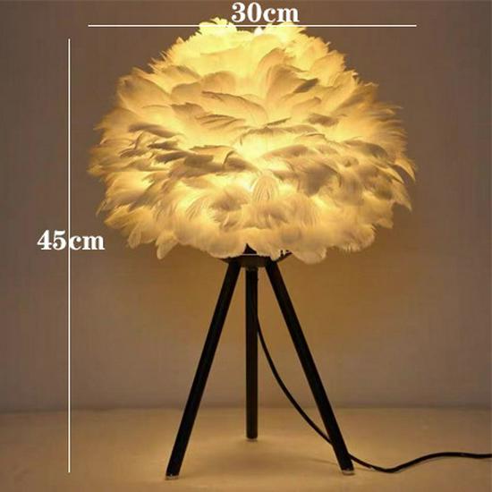 Nordic Gold Adjustable Feather Table Lamp - Stylish Bedside Decoration.