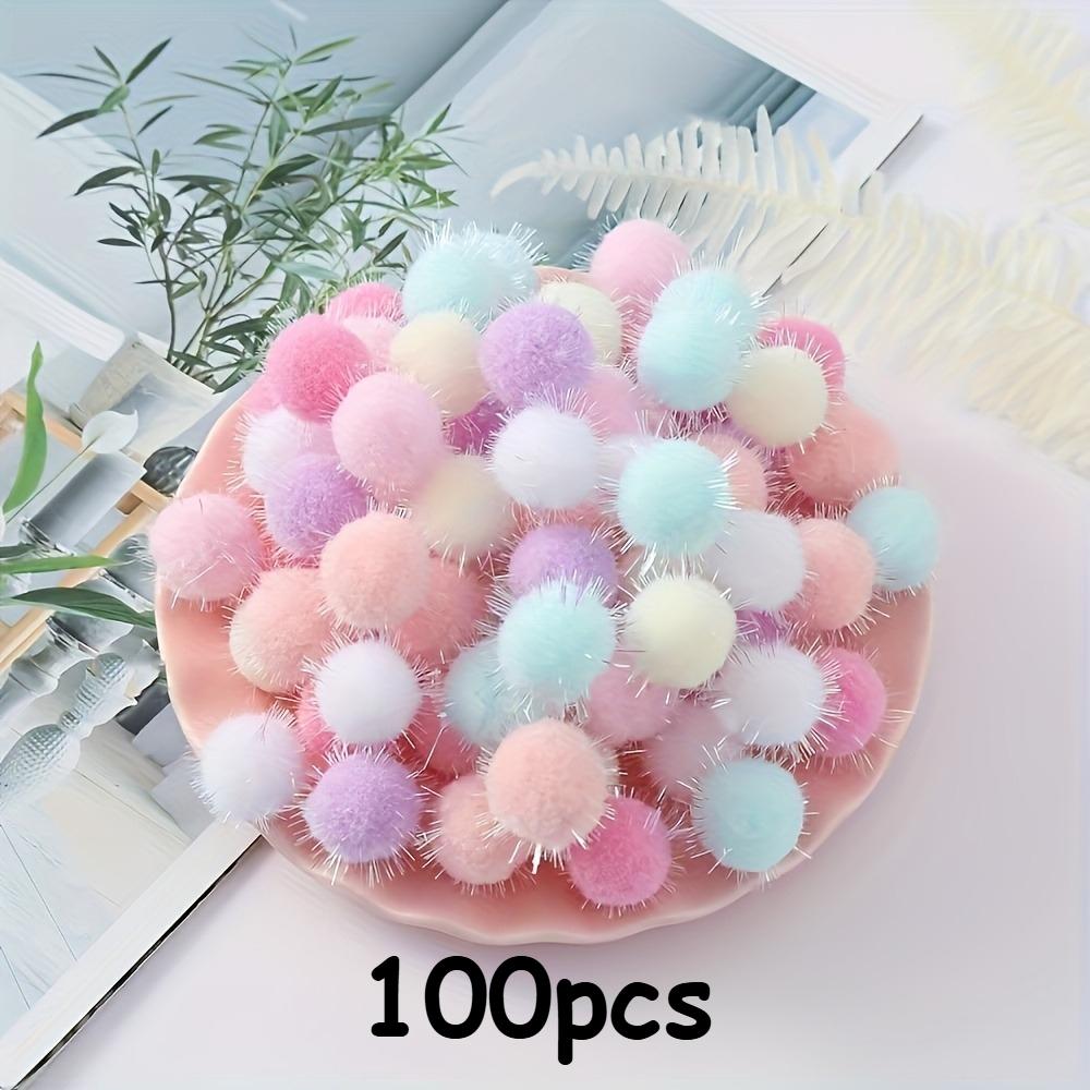 

500pcs/100pcs Sparkling Plush Balls for DIY Crafts, Scrapbooking, Hair & Making - Soft Fluffy Spheres with Handmade Decorations