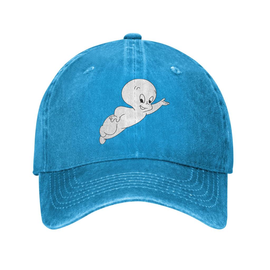 Casper The Friendly Ghost 90s Washed Denim Cap Casual Baseball Caps Adjustable Hat Summer Unisex Baseball Hats