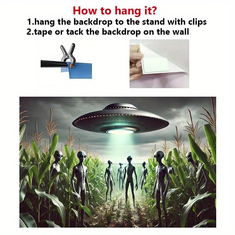 1 Piece Alien Spaceship and Cornfield Scene Tapestry Ideal Choice for Living Room Bedroom Office and Outdoor Decoration