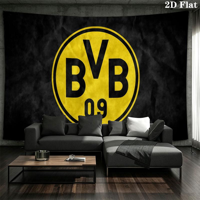 Arazzo da parete Borussia Dortmund, coperta in tessuto stampato estetica, adatta per camera da letto, soggiorno e decorazione domestica.