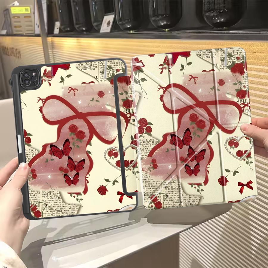 

Чехол-планшет с розовым бантом для iPad Air 4 5 M3 M2 1 2 M4 11 дюймов Pro 2025 Mini 6 7 Pro 11-го 10-го 9-го 8-го 7-го 12,9 дюйма Держатель Чехол iPad Mini 6 8.3