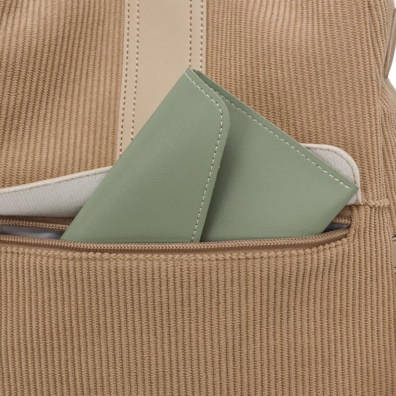 Cordrucksack Damen Einfarbiger Rucksack Studenten Schultasche