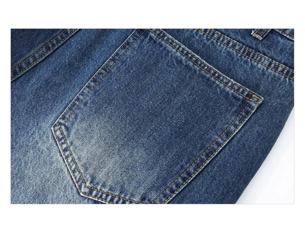 Men's Slim Retro Yellow Mud-Dyed Straight Jeans for Autumn