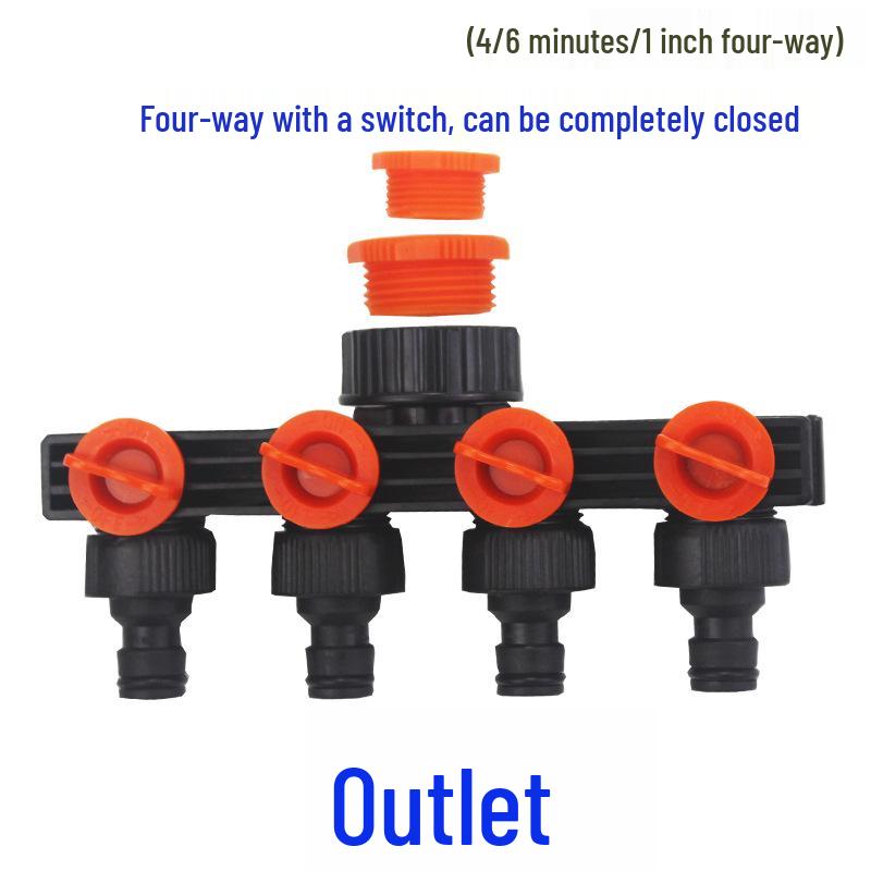 3-Way Washing Machine Faucet Diverter Valve with Switch - 1-Inch Pipe Tee