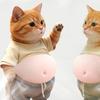 2Pcs 3D Belly Cat Anti-collision Sticker Anxiety Stress Relief Elastic Tummy Cartoon Kitten Decal Silicone Belly Animal Buffer Sticker