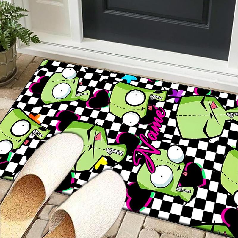 1PC Custom Name Cartoon Alien Carpet Game rug Area Rug Suitable for Kitchens, Homes, Offices, Living Rooms,Home Decor,Birthday Gift